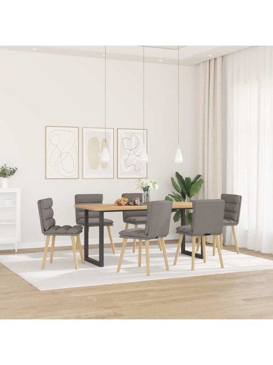 Virtuves krēsli, 6 gab., pelēkbrūns audums