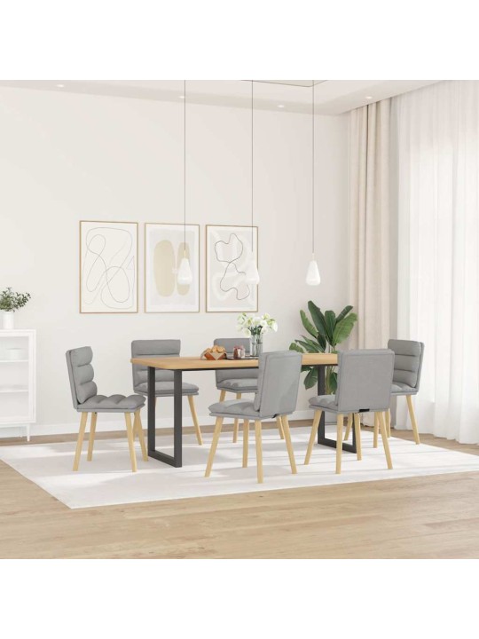 Virtuves krēsli, 6 gab., mākonis pelēks audums