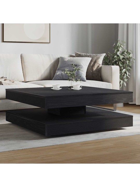Kafijas galdiņš 360 grādos grozāms melnais ozols 90x90x34,5 cm