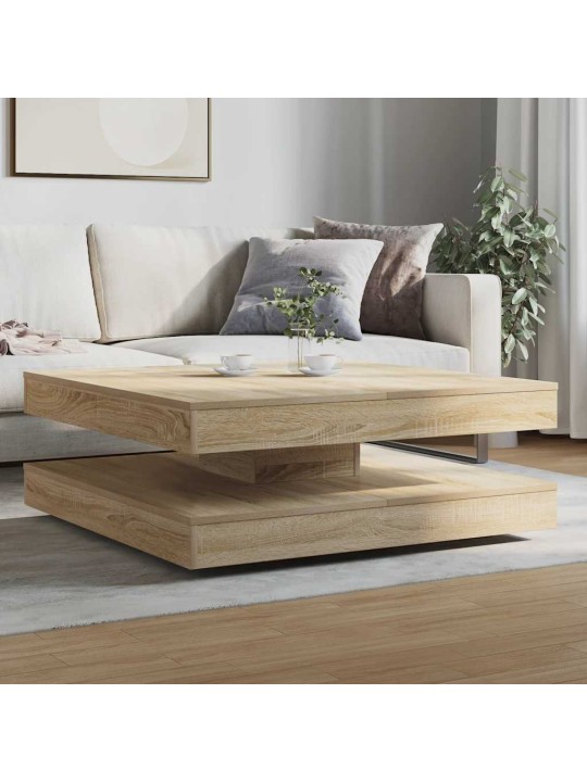 Kafijas galdiņš 360 grādos grozāms ozolkoka krāsa 90x90x34,5 cm