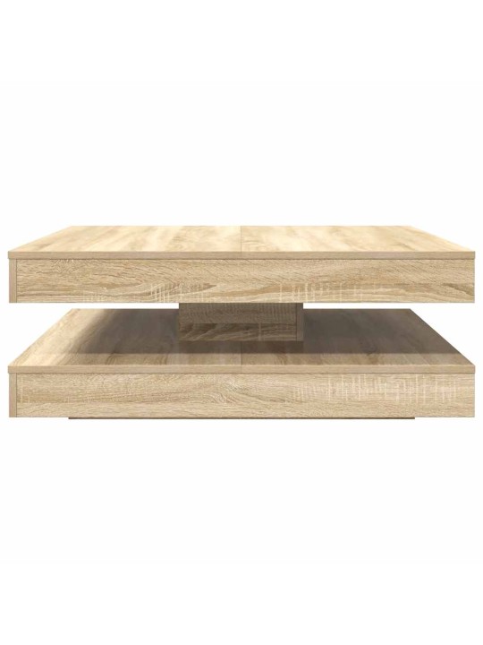 Kafijas galdiņš 360 grādos grozāms ozolkoka krāsa 90x90x34,5 cm