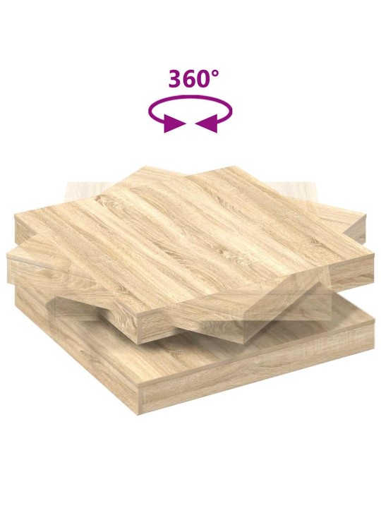Kafijas galdiņš 360 grādos grozāms ozolkoka krāsa 90x90x34,5 cm
