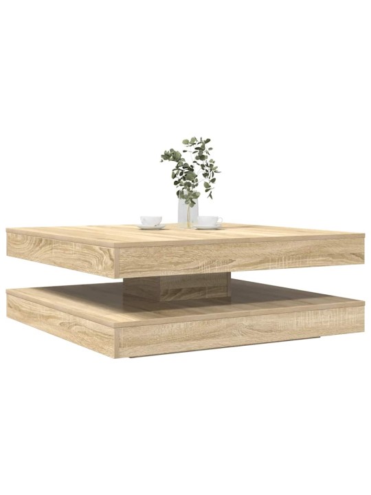 Kafijas galdiņš 360 grādos grozāms ozolkoka krāsa 90x90x34,5 cm