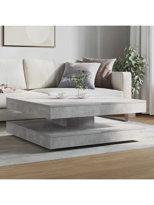 Kafijas galdiņš 360 grādos grozāms betona pelēks 90x90x34,5 cm