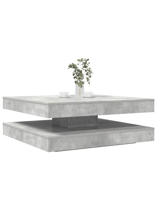 Kafijas galdiņš 360 grādos grozāms betona pelēks 90x90x34,5 cm