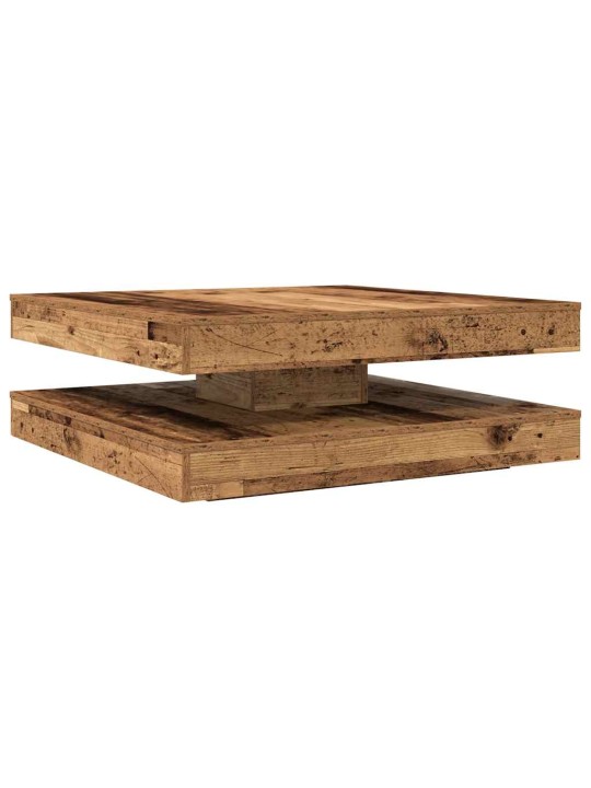 Kafijas galdiņš 360 grādos, grozāms, veca koka, 90x90x34,5 cm