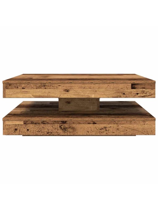 Kafijas galdiņš 360 grādos, grozāms, veca koka, 90x90x34,5 cm