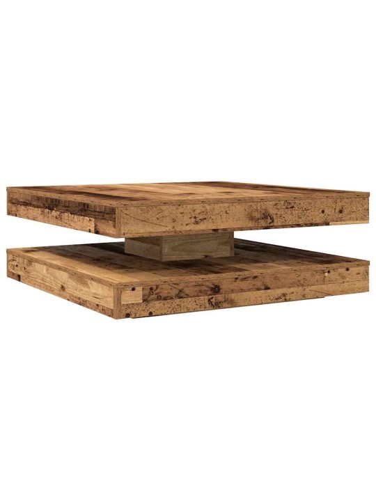 Kafijas galdiņš 360 grādos, grozāms, veca koka, 90x90x34,5 cm