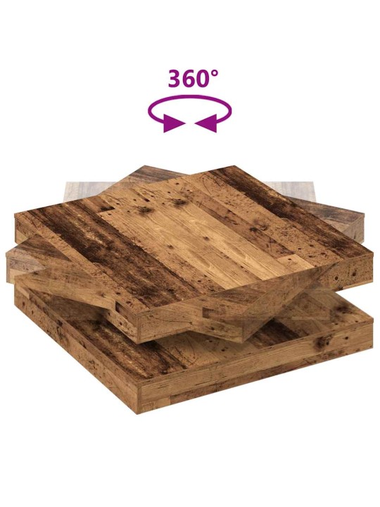 Kafijas galdiņš 360 grādos, grozāms, veca koka, 90x90x34,5 cm