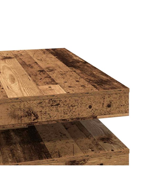 Kafijas galdiņš 360 grādos, grozāms, veca koka, 90x90x34,5 cm