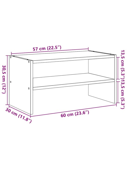 Apavu skapis saliekamas betona pelēks 60x30x30,5 cm