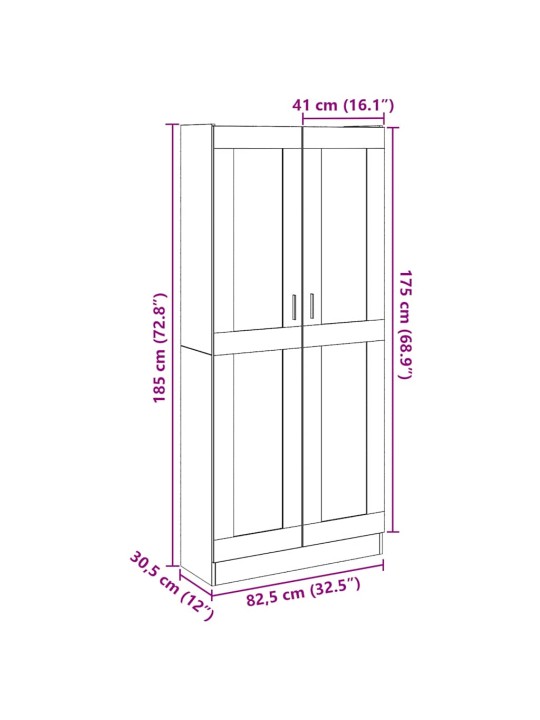 Augstais skapītis koka krāsa 82,5x30,5x185 cm inženierijas koks