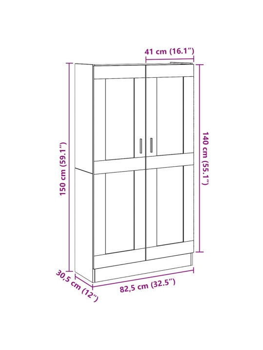 Augstais skapītis koka krāsa 82,5x30,5x150 cm inženierijas koks
