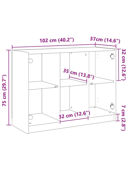 Kumode, veca koka, 102x37x75,5 cm, konstruēts koks