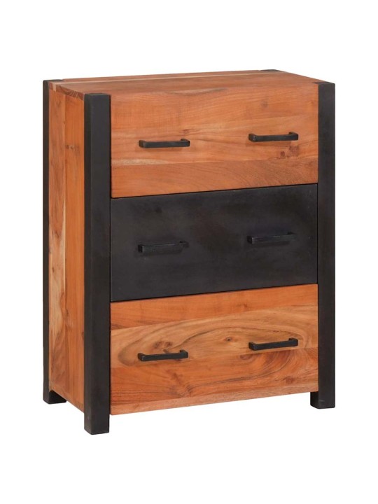 Puse 3 pcs brūna 110 x 30 x 75 cm akācijas masīvkoks