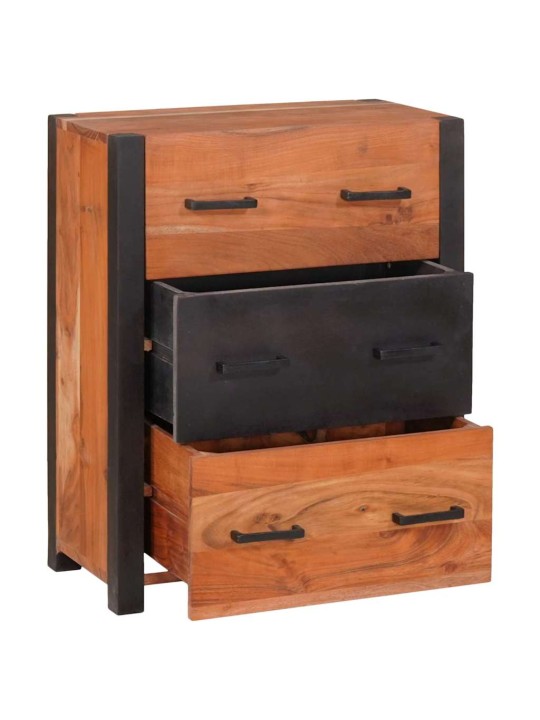 Puse 3 pcs brūna 110 x 30 x 75 cm akācijas masīvkoks