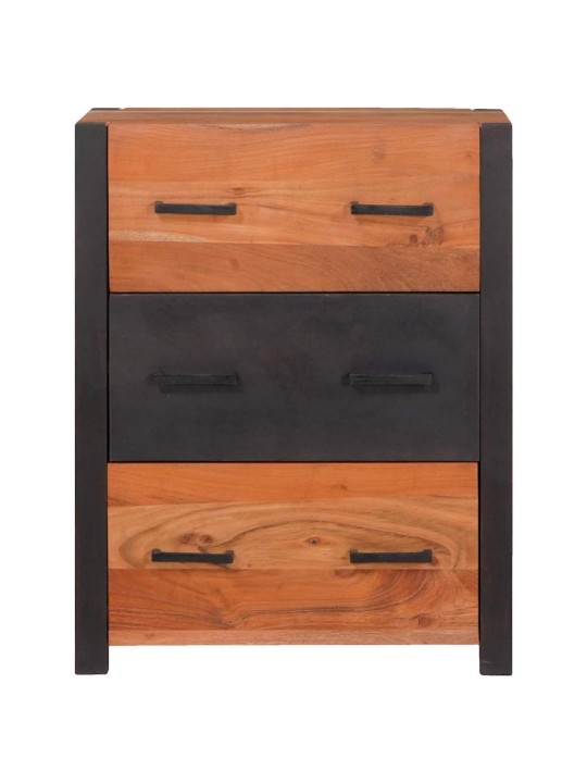 Puse 3 pcs brūna 110 x 30 x 75 cm akācijas masīvkoks