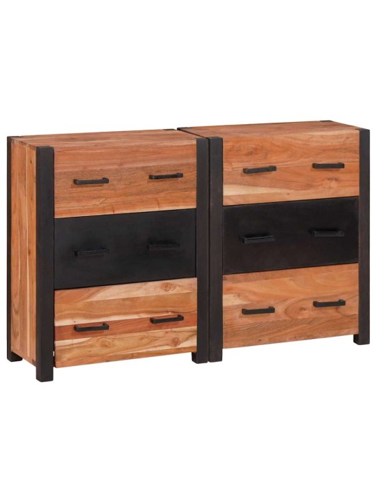 Puse 3 pcs brūna 110 x 30 x 75 cm akācijas masīvkoks