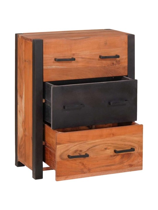 Puse 3 pcs brūna 55 x 30 x 75 cm akācijas masīvkoks
