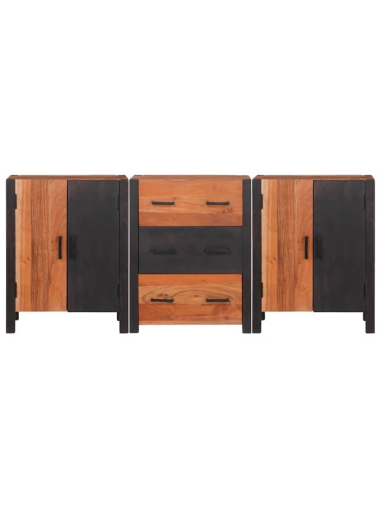 Puse 3 pcs brūna 55 x 30 x 75 cm akācijas masīvkoks