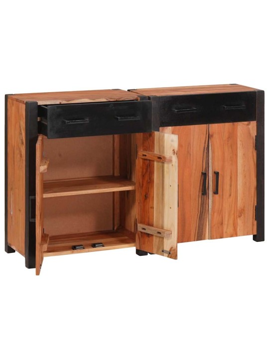 Puse 2 pcs brūna 110 x 30 x 75 cm akācijas masīvkoks