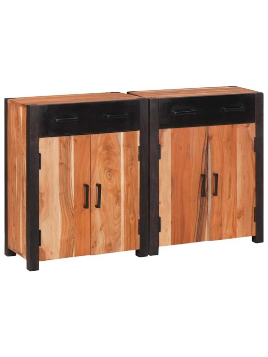 Puse 2 pcs brūna 110 x 30 x 75 cm akācijas masīvkoks
