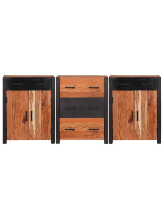Puse 3 pcs brūna 165 x 30 x 75 cm akācijas masīvkoks