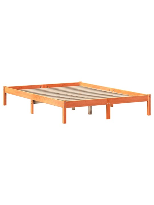 Gulta ar grāmatu plauktu, bez matrača, 140x200 cm, priedes koks