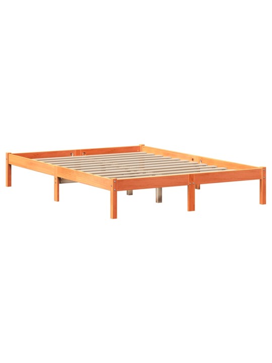 Gulta ar grāmatu plauktu, bez matrača, 150x200 cm, priedes koks