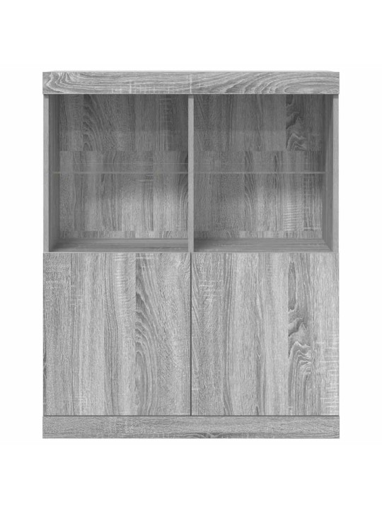 Kumode, pelēka ozolkoka krāsa, 81x37x100 cm, inženierijas koks