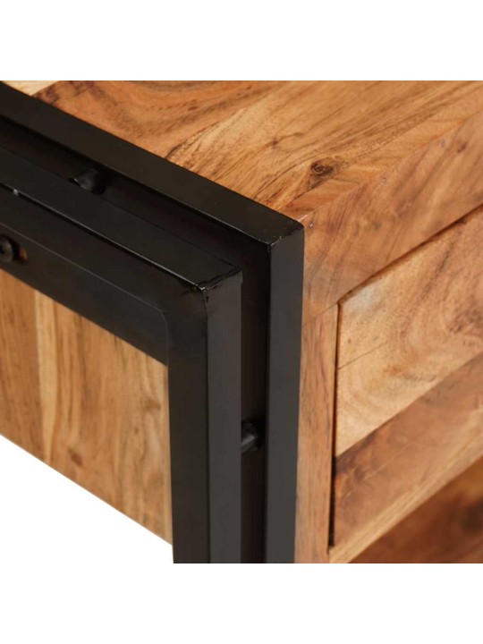 Konsoles galdi 2 pcs brūna 200 x 33 x 75 cm akācijas masīvkoks