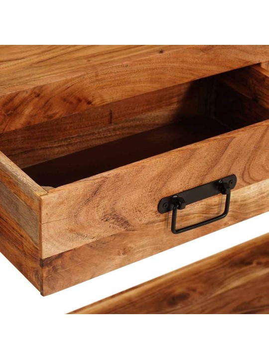 Konsoles galdi 2 pcs brūna 200 x 33 x 75 cm akācijas masīvkoks
