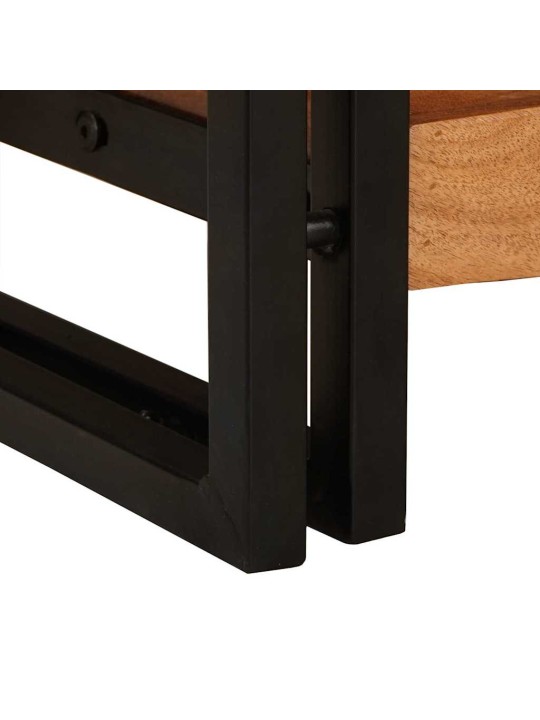 Konsoles galdi 2 pcs brūna 200 x 33 x 75 cm akācijas masīvkoks