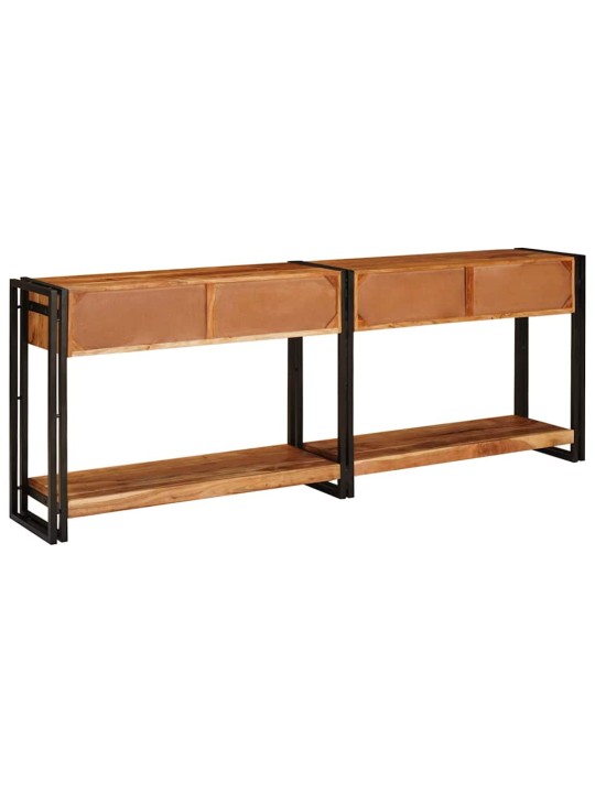Konsoles galdi 2 pcs brūna 200 x 33 x 75 cm akācijas masīvkoks