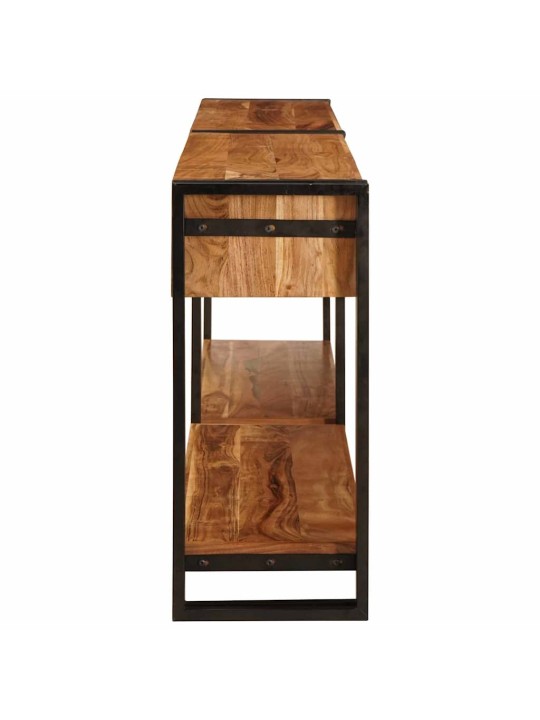 Konsoles galdi 2 pcs brūna 200 x 33 x 75 cm akācijas masīvkoks