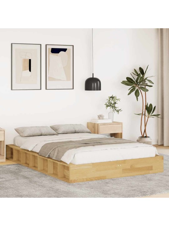 Gultas rāmis bez matrača 120x200 cm masīvkoka ozols