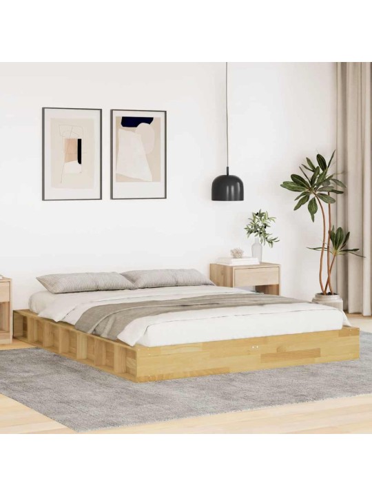 Gultas rāmis bez matrača 140x200 cm masīvkoka ozols
