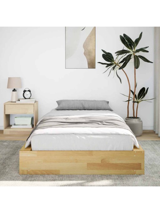 Gultas rāmis bez matrača 75x190 cm masīvkoka ozols