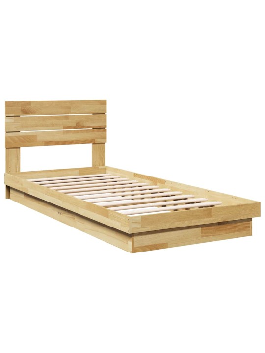 Gultas rāmis ar galvgali bez matrača 80x200 cm masīvkoka ozols