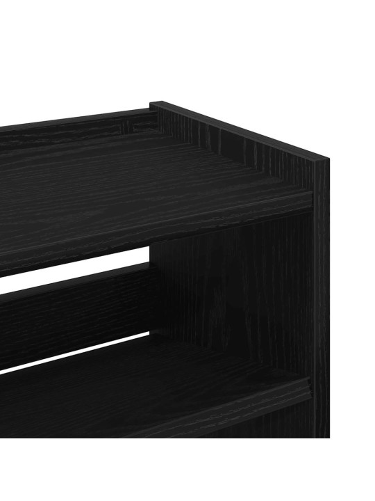 Apavu plaukts, melns, 60x25x100 cm, inženierijas koks