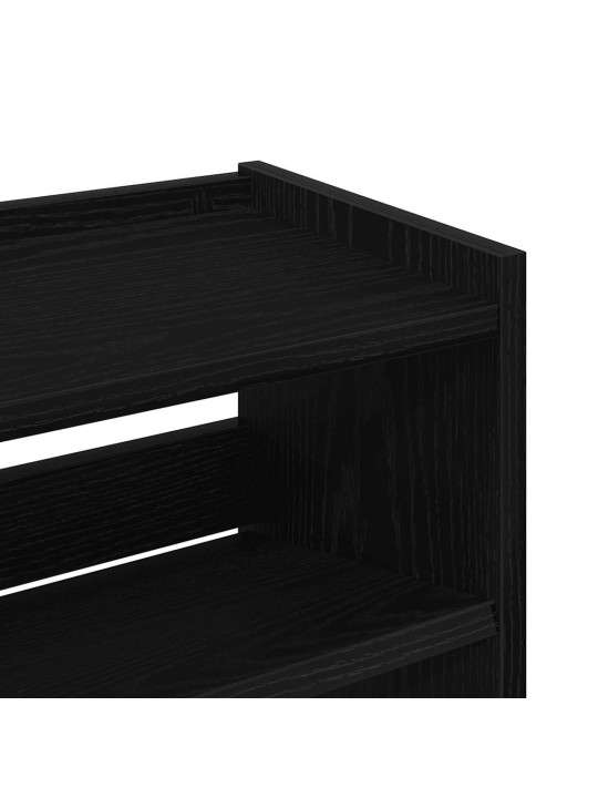 Apavu plaukts, melns, 60x25x62 cm, inženierijas koks