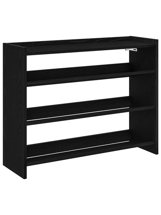Apavu plaukts, melns, 80x25x61,5 cm, inženierijas koks
