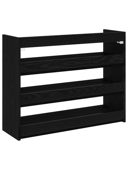 Apavu plaukts, melns, 80x25x61,5 cm, inženierijas koks