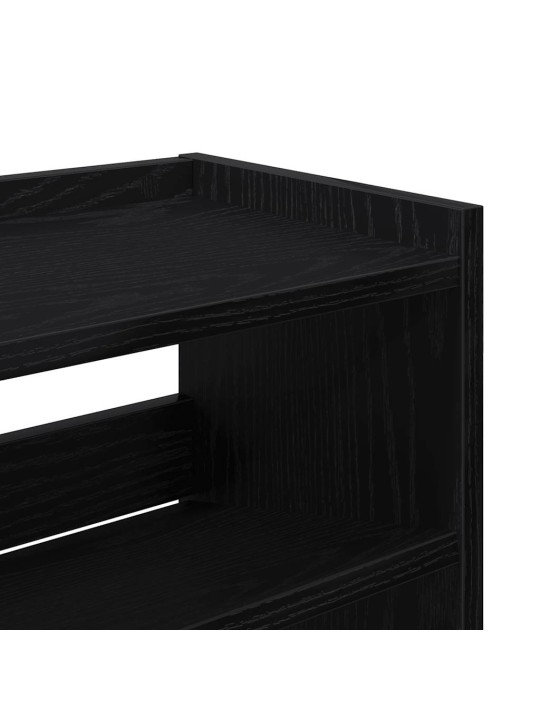 Apavu plaukts, melns, 80x25x61,5 cm, inženierijas koks