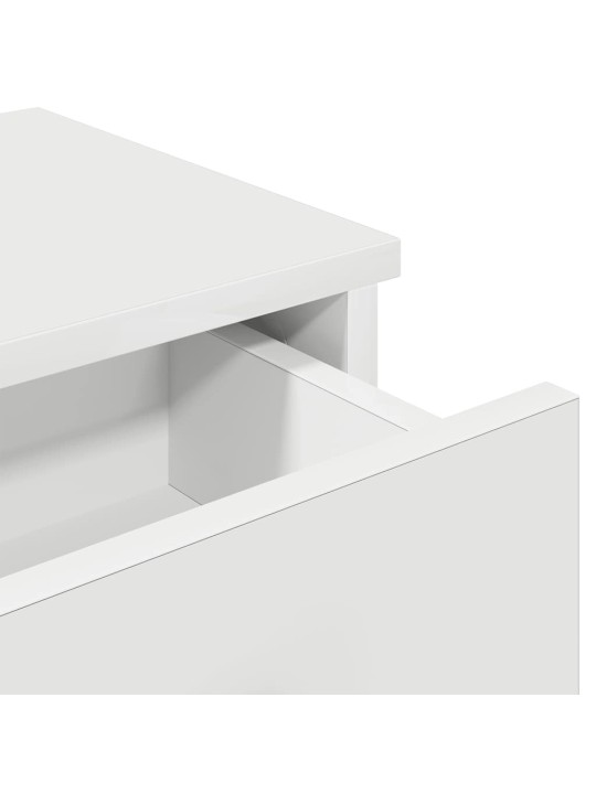 Sienas plaukts ar atvilktnēm balts 80x34x17cm inženierijas koks