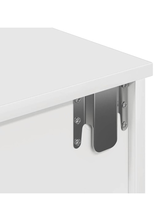 Sienas plaukts ar atvilktnēm balts 80x34x17cm inženierijas koks