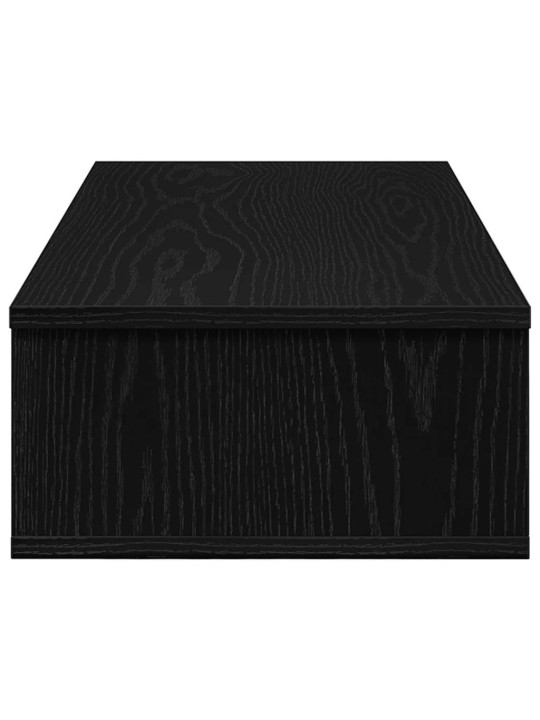 Sienas plaukts ar atvilktnēm melns 80x34x17cm inženierijas koks