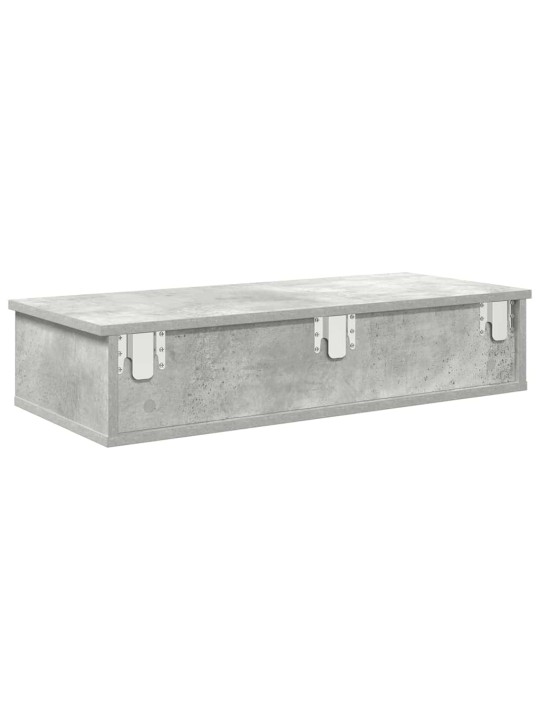 Sienas plaukts ar atvilktnēm betona pelēks 80x34x17 cm
