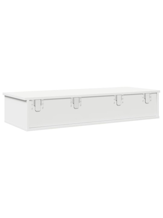 Sienas plaukts ar atvilktnēm balts 100x37,5x19 cm