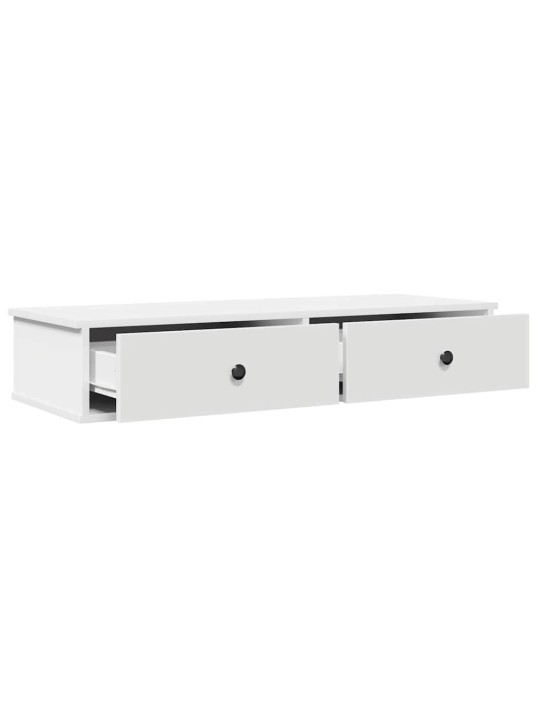 Sienas plaukts ar atvilktnēm balts 100x37,5x19 cm